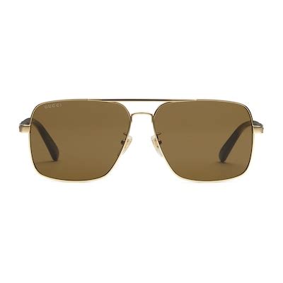 gucci 470457 i3330 8040|Navigator frame sunglasses in gold.